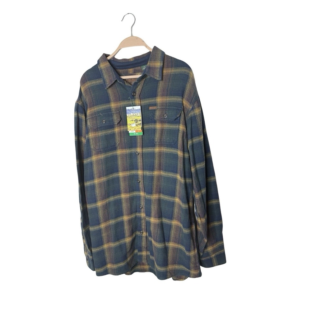 Orvis Shirt‎ Mens XLT Plaid Big Bear Flannel Outdoor Pockets Hike 1312517